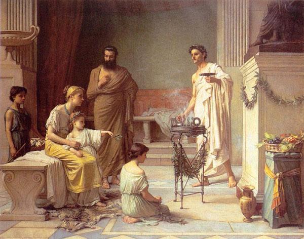 John William Waterhouse A Sick Child brought into the Temple of Aesculapius China oil painting art